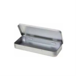 Rectangular tin - pencil tin with hinged lid